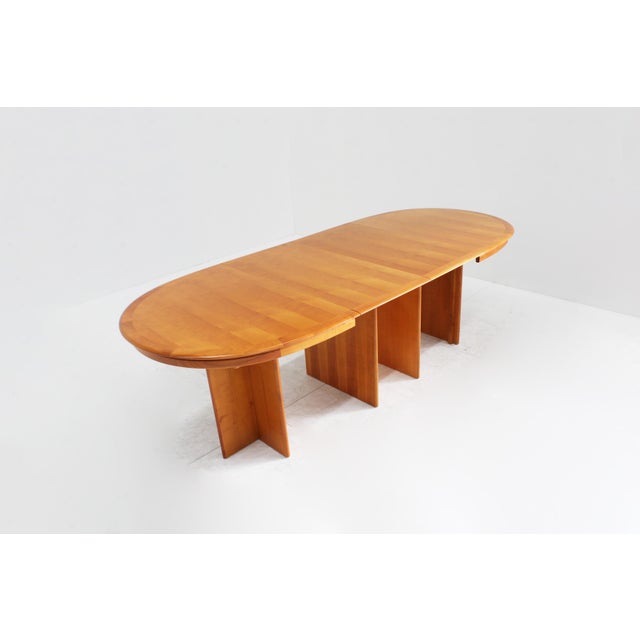 Wood Vintage Oval Extendable Dining Table, 1960s For Sale - Image 7 of 7