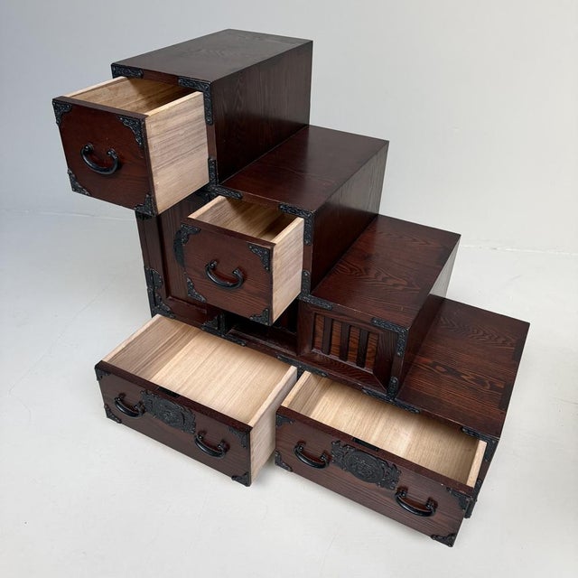 Vintage Japanese Kaidan-Dansu Step Chest, 1970s For Sale - Image 11 of 18