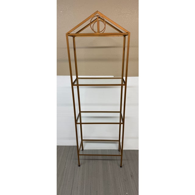 Brass Peaked Geometric Brass Etagere For Sale - Image 8 of 12