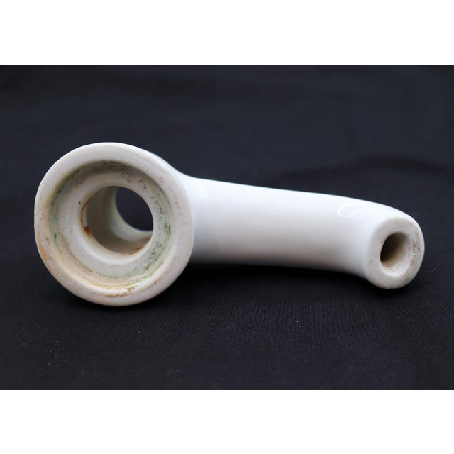 Vintage White Ceramic Faucet Spout For Sale - Image 4 of 4