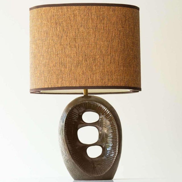 Brown Bronze Abstract Table Lamp by R. Houben, 1960 For Sale - Image 8 of 8