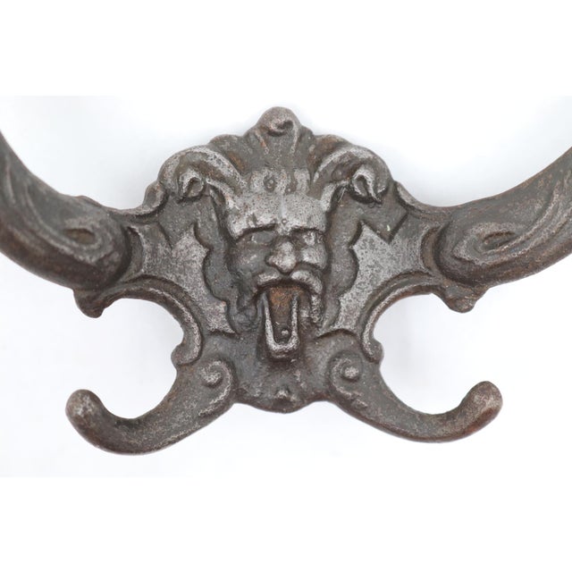 Antique Art Nouveau Figural Cast Iron Hall Tree Hook For Sale - Image 4 of 6
