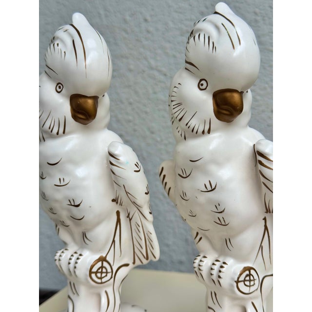 Mid-Century Modern Made in Japan Cockatoo Parrots - A Pair For Sale - Image 10 of 16