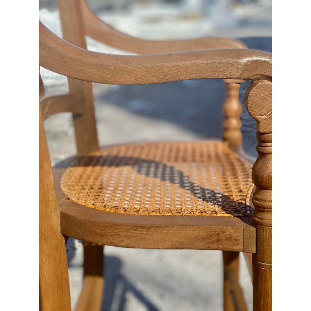 Antique Eastlake Victorian Carved Walnut Cane Bottom Baby's High Chair