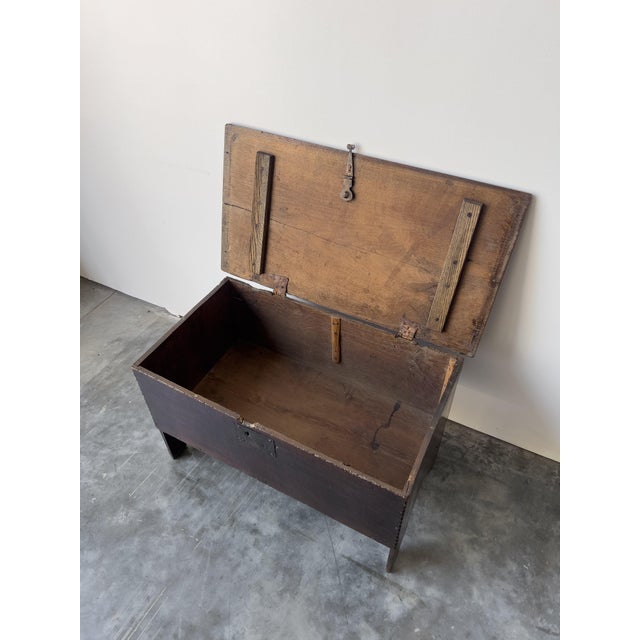 Antique 17th Century English Oak Plank Coffer For Sale - Image 12 of 13
