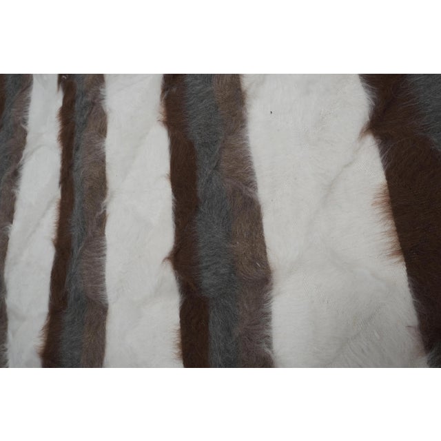 Textile Striped Turkish Siirt Blanket - Shagy Carpet For Sale - Image 7 of 13