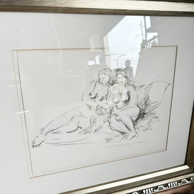 Framed Nude Art “two Girls Reclining” by Ira Moskowitz For Sale - Image 4 of 6