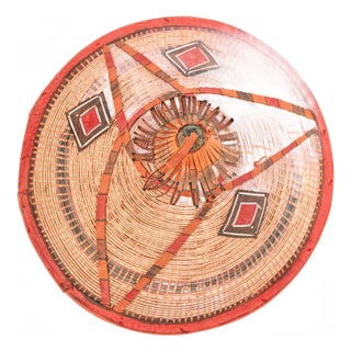 Conical Leather and Straw Tribal Fulani Hat, Mali West Africa For Sale