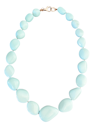 Turquoise Paste Necklace with 925 Silver Clasp, 1990s