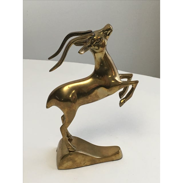 Art Deco Style Brass Gazelle Statue Chairish