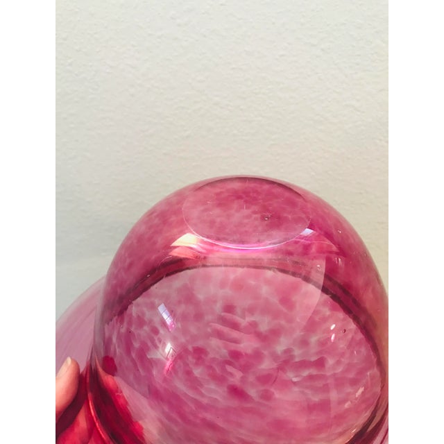 Blown Glass Hot Pink Statement Bowl For Sale In Boise - Image 6 of 11