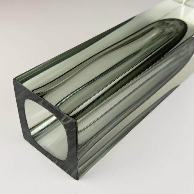 Sommerso Gray Murano Glass Vase, 1970s For Sale - Image 15 of 18