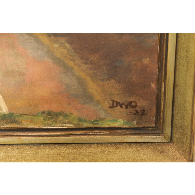 Mid 20th Century Swedish Framed Ocean Cliff Painting, c.1932 For Sale - Image 5 of 13