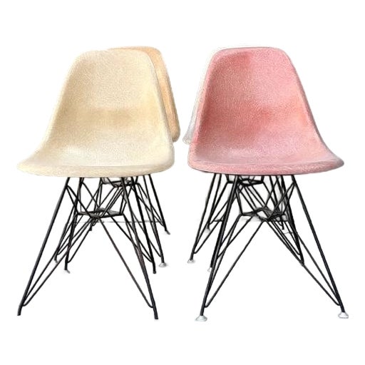 Vintage Eames “Eiffel Tower” Fiberglass Chairs - Set of 4 For Sale