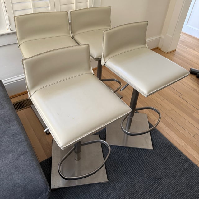 Set of 4 DWR Bottega Piston Stools For Sale - Image 13 of 13