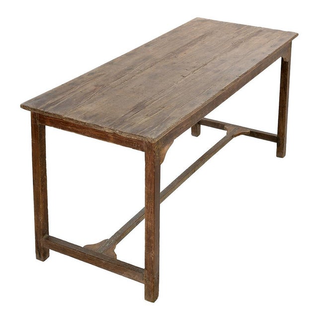 Brown Solid Wood High Table For Sale - Image 8 of 8