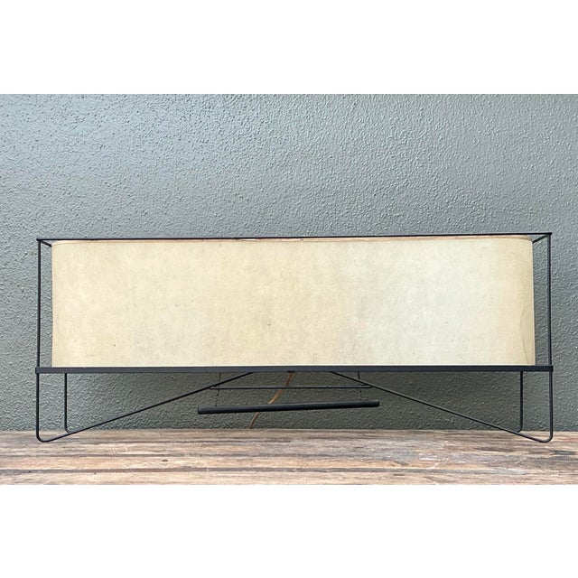 Cream Vintage MCM Long Parchment Table Lamp For Sale - Image 8 of 12