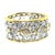 Vintage 18k gold ring featuring an intricate open-work design with brilliant-cut diamonds. In the front center there are...