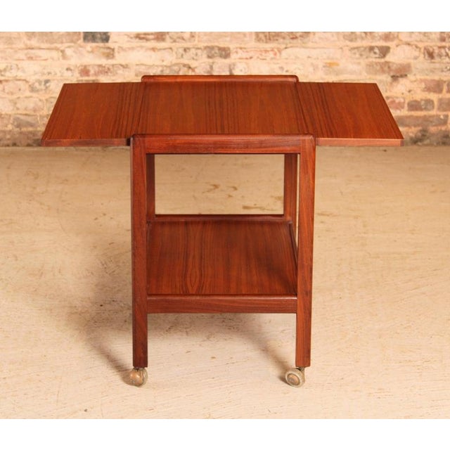 Mid-Century Modern Drop Leaf Teak Trolley, 1960s For Sale - Image 10 of 14