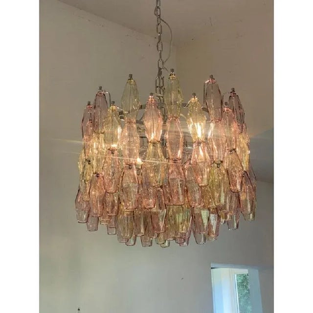 Glass Multicolor Poliedri Murano Glass Chandelier by Simoeng For Sale - Image 7 of 12