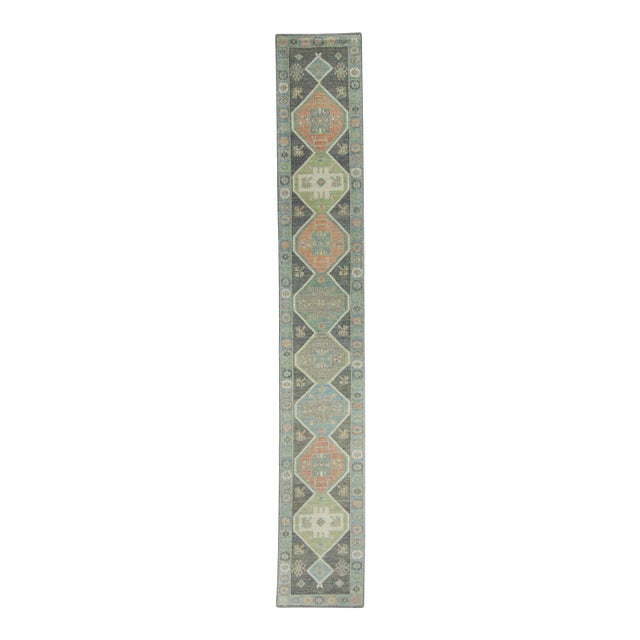 Turkish Oushak Runner Rug 2'10" x 18'8" #17229 For Sale
