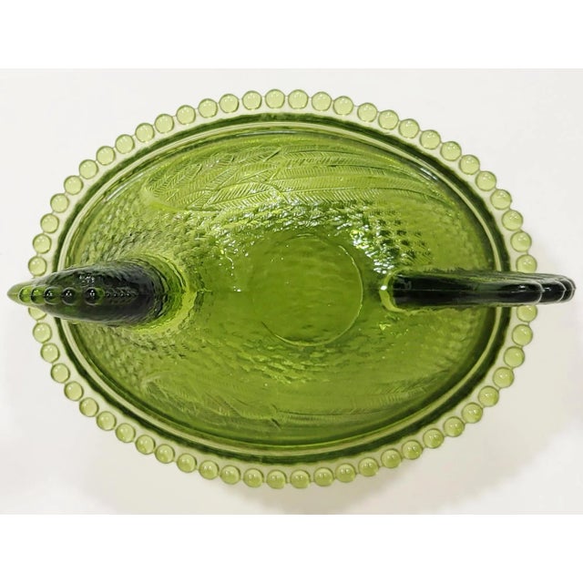 Green Large Vintage Mid-Century Green Glass Lidded Bowl Hen on Nest Serving Dish For Sale - Image 8 of 12