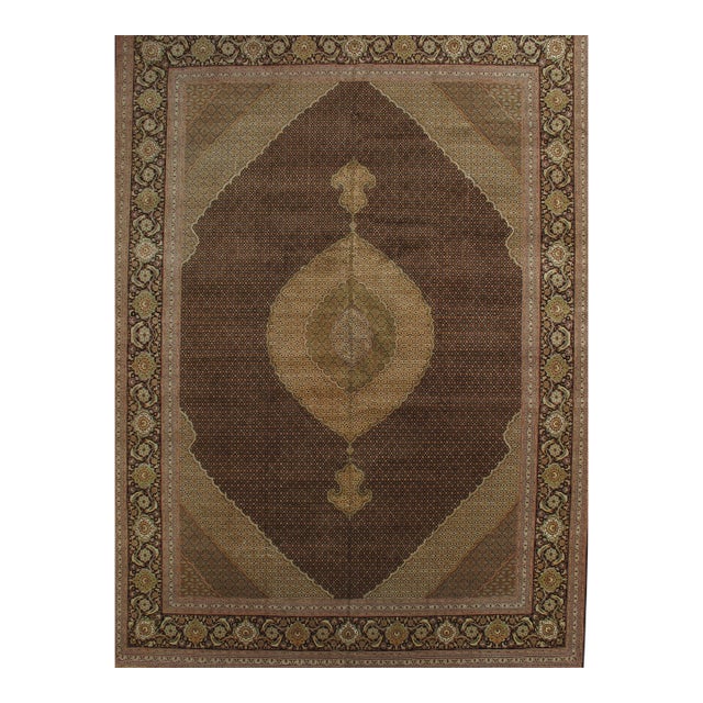 Vintage Persian Tabriz Mahi Hand-Knotted Rug 11'7" X 16' For Sale