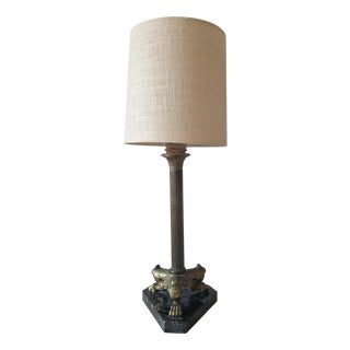 Empire Style Marble Table Lamp with Lion Paws, 1950s For Sale