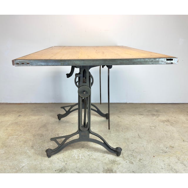 Antique Industrial Cast Iron Drafting / Drawing / Architects Table by Keuffel and Esser Co., New York For Sale - Image 12 of 12