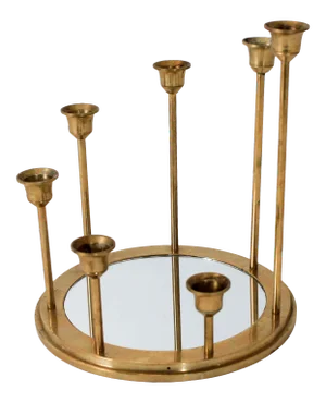 Mid-Century Brass Graduated Candle Holders