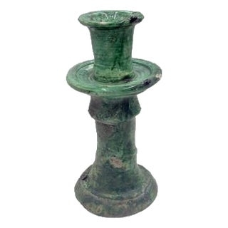 Moroccan Tamegroute Glazed Candlestick Holder For Sale