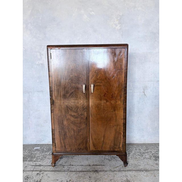 Art Deco Walnut Compact Wardrobe, 1930s For Sale - Image 4 of 10