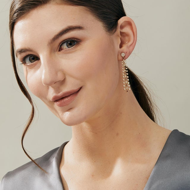 Created in 18 karat yellow gold Rubies 0.45 carat approx. Diamonds 1.40 carats approx. Post backs for pierced ears...