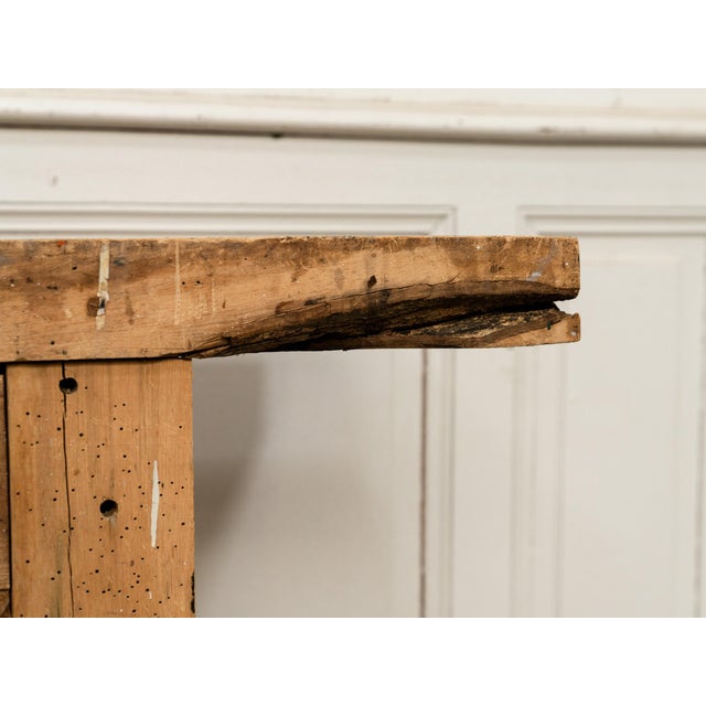 Small Vintage Workbench with Drawer, 1920 For Sale - Image 9 of 18