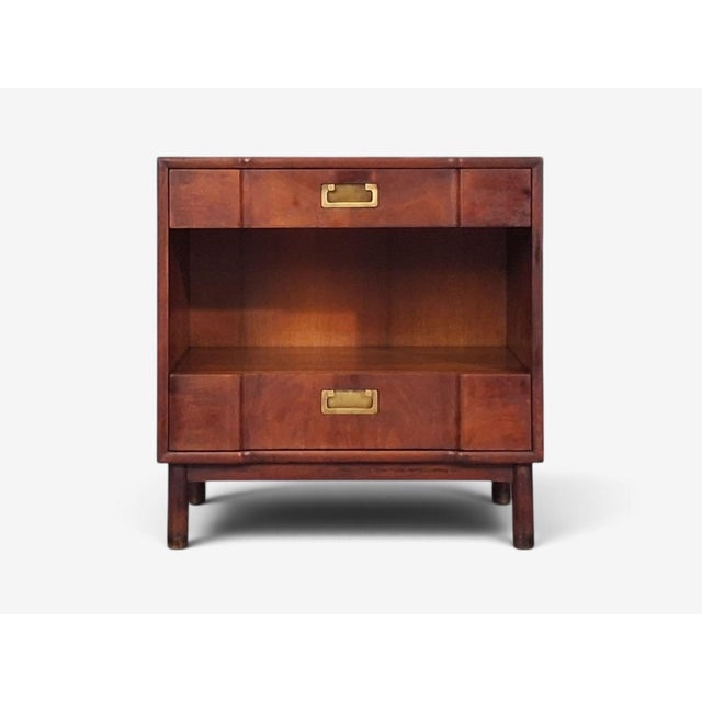John Widdicomb, American Modern, Nightstand, Walnut, Brass, Usa, 1960s For Sale - Image 4 of 13