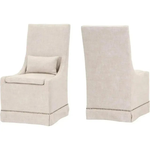 Transitional Colleen Bisque French Linen Dining Chair Set of 2 by Essential for Living For Sale - Image 3 of 7