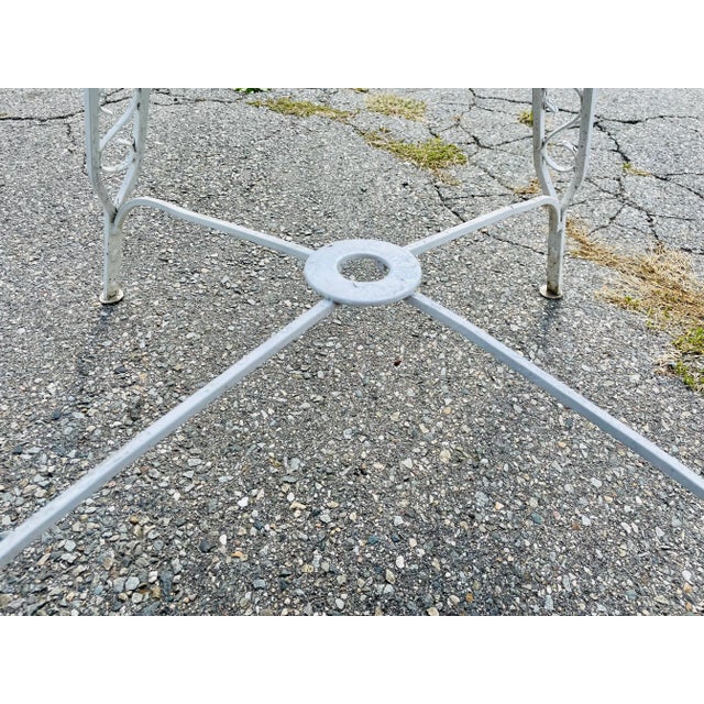Vintage Mid Century Modern Iron Mesh Patio Table For Sale - Image 10 of 12
