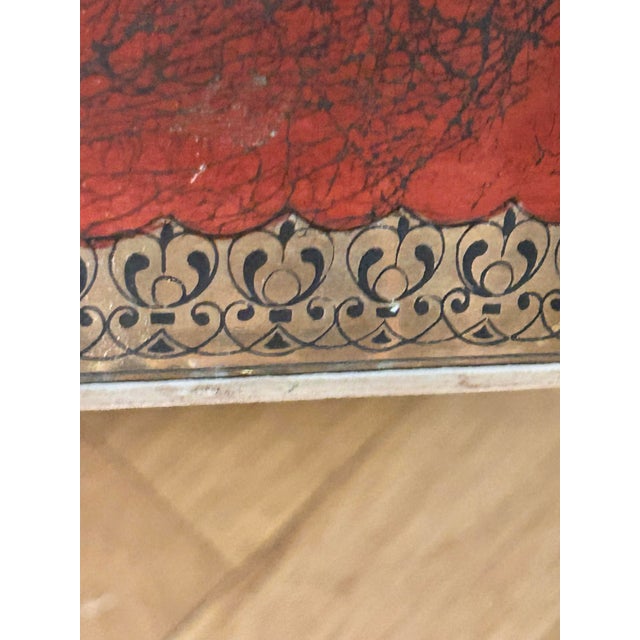 Vintage Chinoiserie Oxblood Fishbowl Planter or Side Table on Stand With Glass Top For Sale - Image 9 of 12