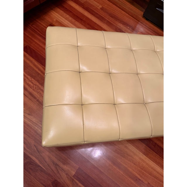 1960s 1960s Mid-Century Modern Tufted Vinyl Bench With Chrome Base – Attributed to Knoll For Sale - Image 5 of 7