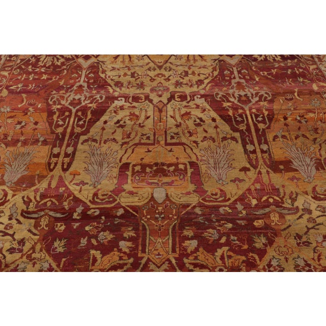 2010s Rug & Kilim’s Modern Classics Rug in Gold and Crimson Traditional Floral Patterns For Sale - Image 5 of 8
