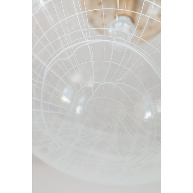 1970s Clear Bowl Glass with Spaghetti Swirl Pendant Lamp from La Murrina, Italy, 1970s For Sale - Image 5 of 9