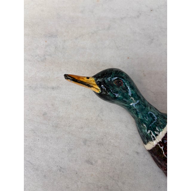 French Country Majolica Duck Wall Pocket Delphin Massier, Circa 1890 For Sale - Image 3 of 8
