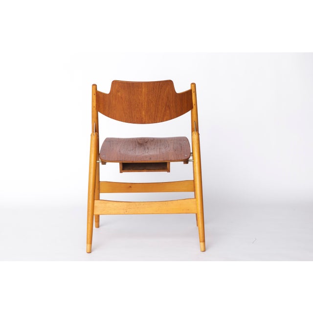 Vintage SE18 Folding Chairs in Teak and Beech by Egon Eiermann for Wilde+Spieth, 1960s, Set of 6 For Sale - Image 10 of 13