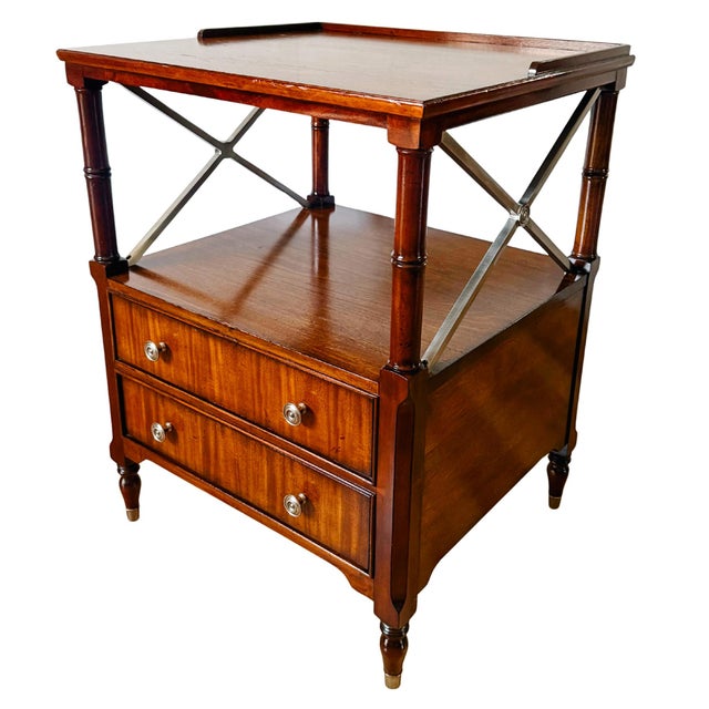 2000 - 2009 Ethan Allen Eugene Mahogany Night Tables or Nightstands - A Pair For Sale - Image 5 of 18