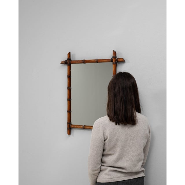 French 19th Century French Faux Bamboo Mirror For Sale - Image 3 of 18