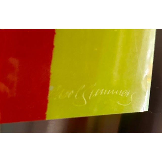 1980s Original Signed Carol Summers "Untitled" Landscape Acrylic Poster For Sale - Image 4 of 12