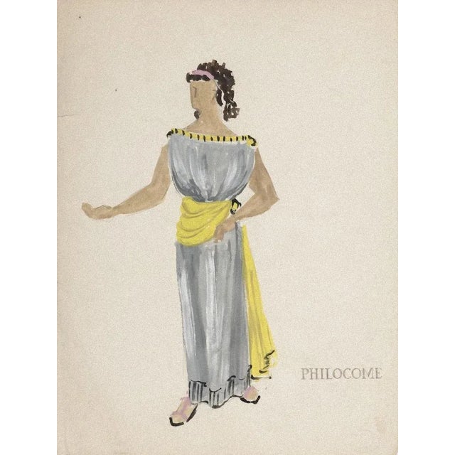 Costume is an original painting artwork in tempera and watercolor on paper realized by the Greek-French artist Alkis...