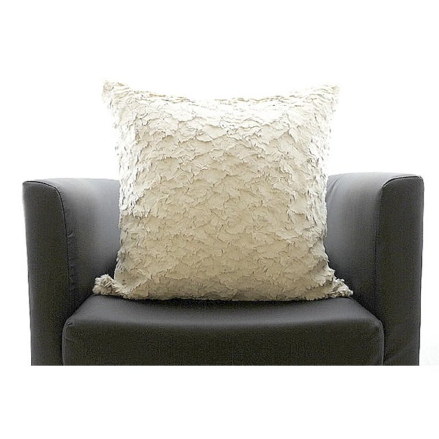 Textured Feather Fur Pillow Cover For Sale - Image 9 of 10