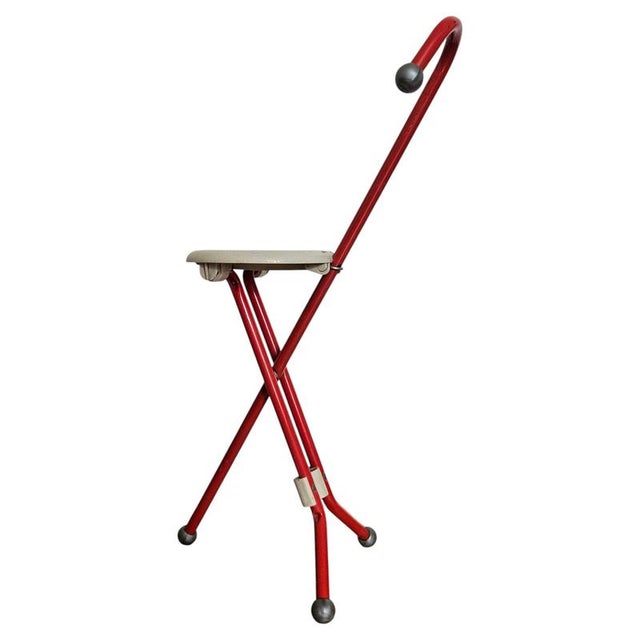 Mid-Century Ulisse Folding Stool by Ivan Loss, Sandrigarden, Italy, 1981 For Sale - Image 17 of 17