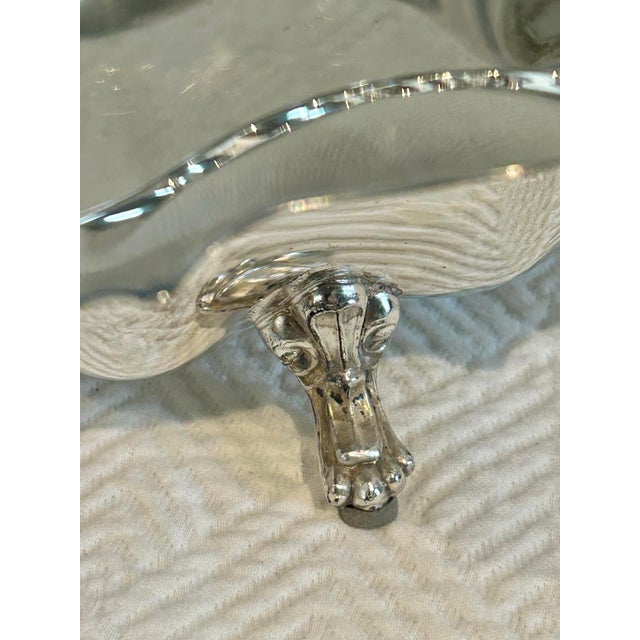 Vintage 10” Footed Silver Plate Art Nouveau Bonbon Bowl For Sale - Image 4 of 7